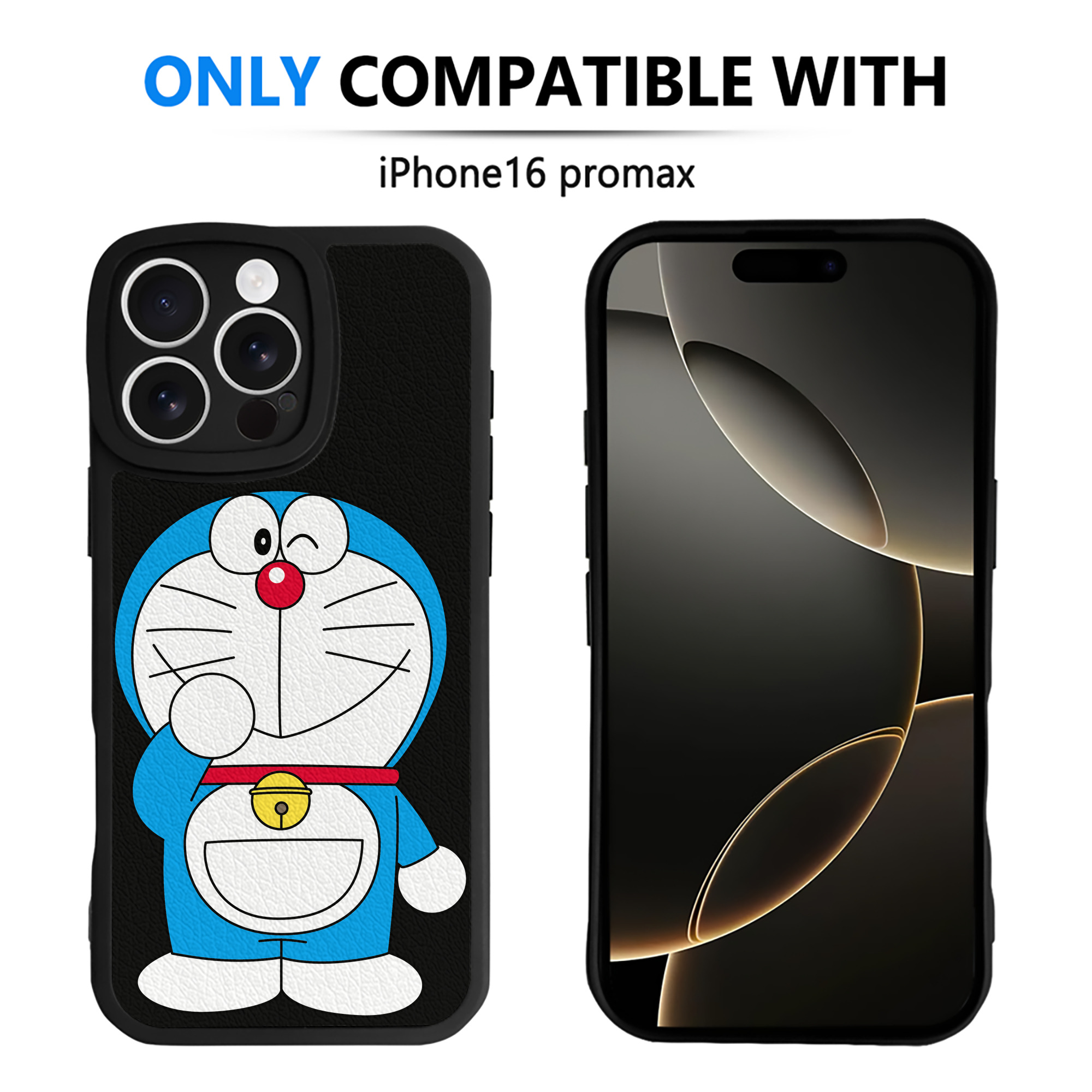 （画像用） ドラえもん Doraemon 【iPhone 16シリーズ対応】シリコンスマホケース（レザー調） 材質：シリコン
